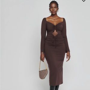 Reformation Chocolate Brown Colton Knit Dress 🤎